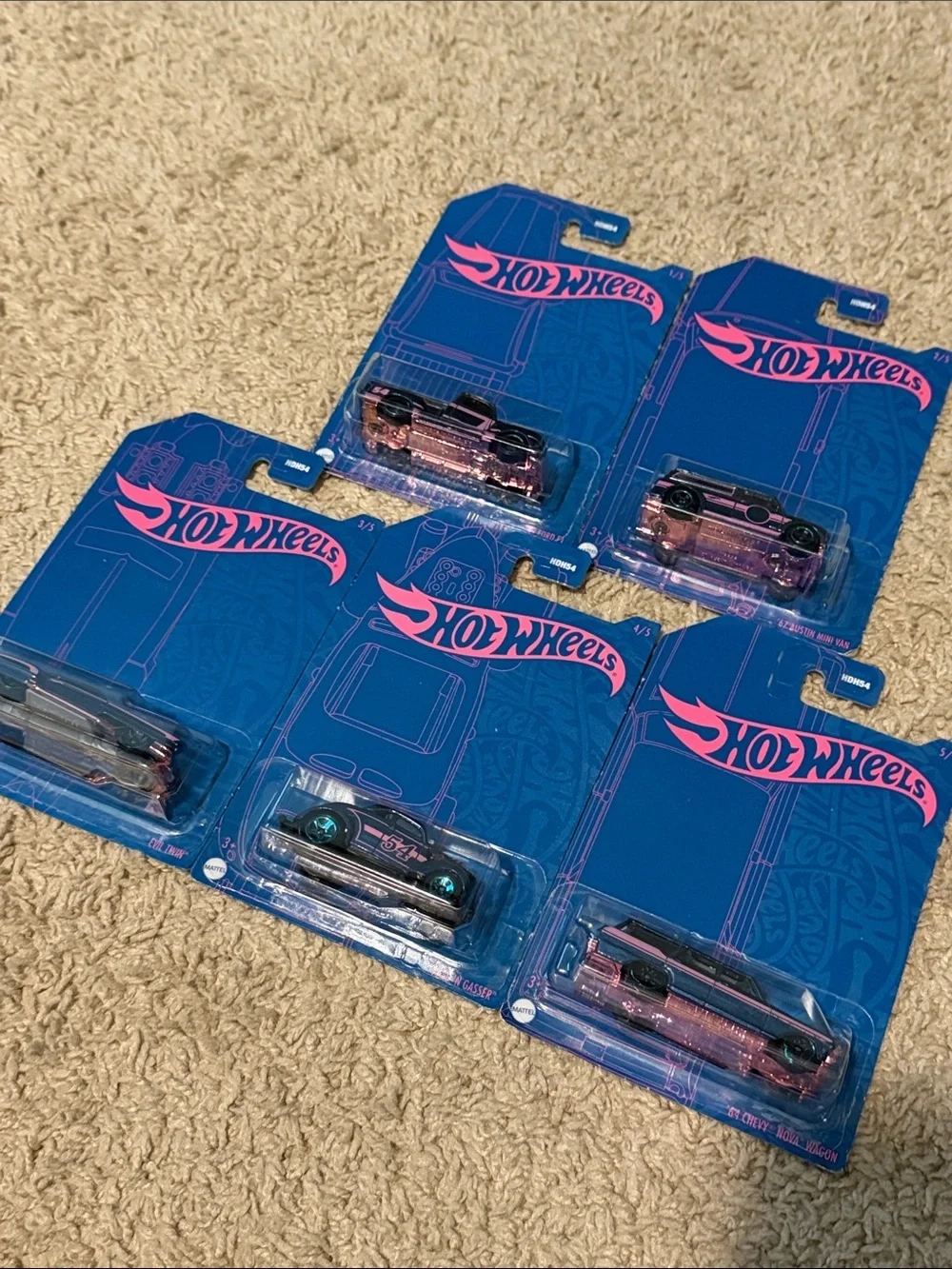 Hot Wheels 54th Anniversary Pearl & Chrome 2021 set of 5 NEW